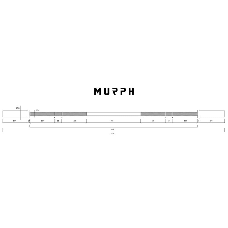 Barre de compétition 25lbs MURPH Black Zinc