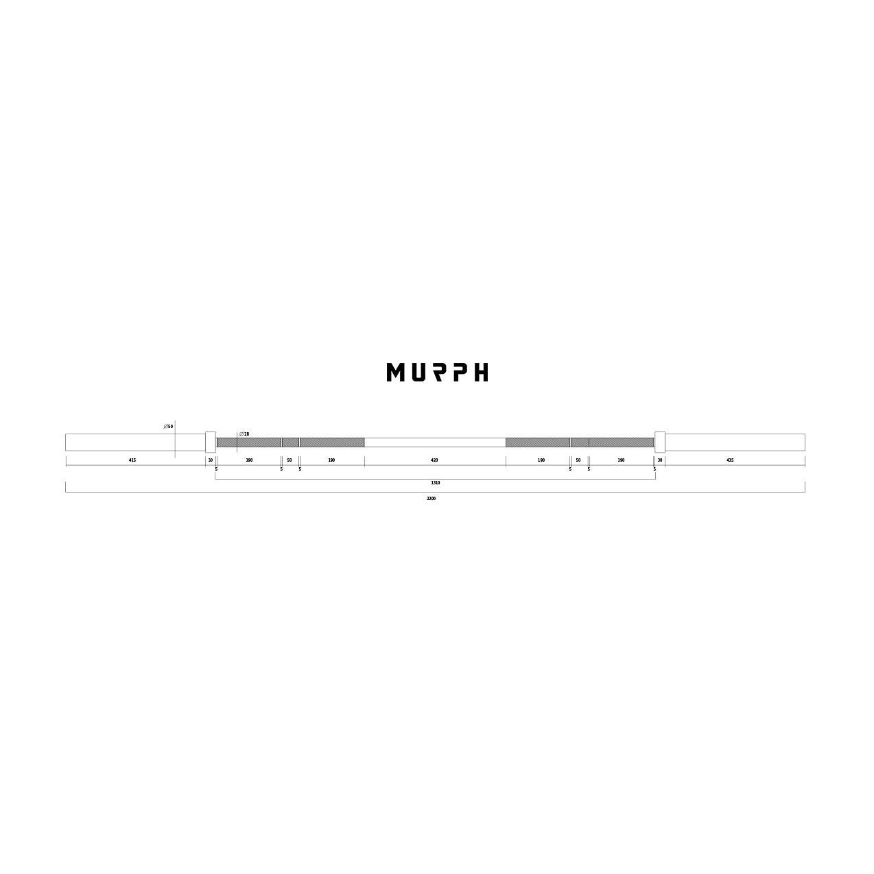 Barre olympique 2.0 45lbs MURPH® All Black