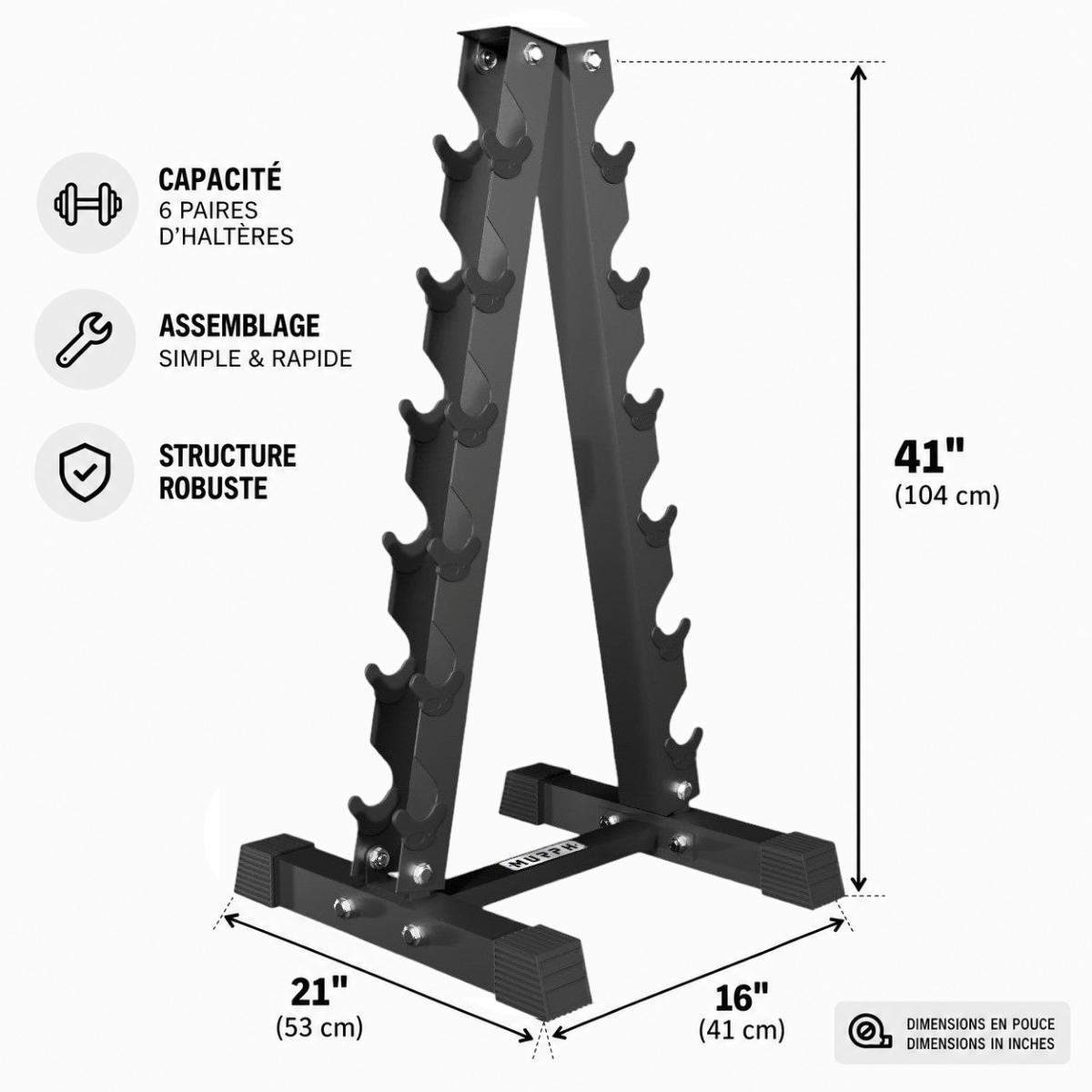 MURPH 6-pair dumbbell rack