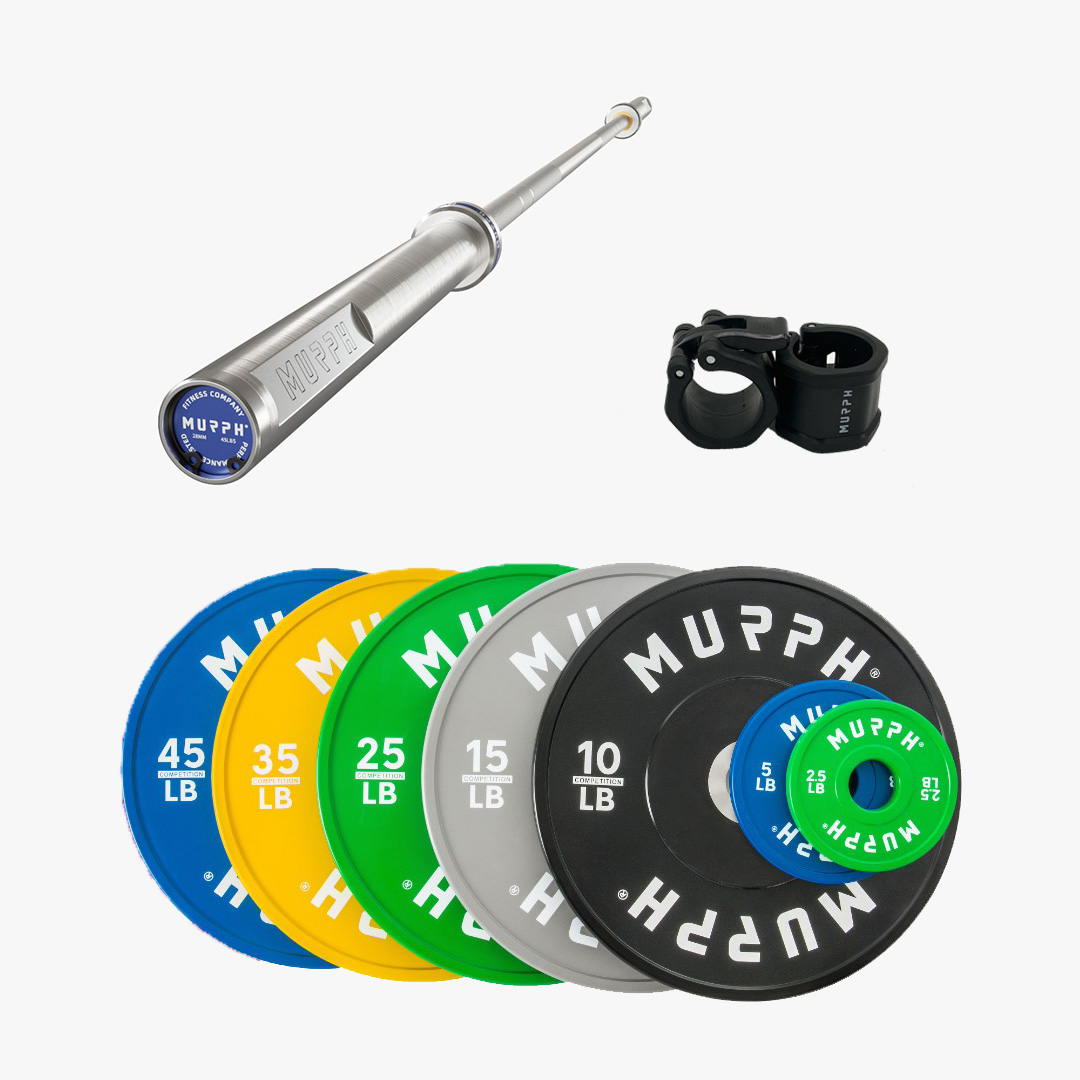 Competition bumper plates kit 2.0 MURPH® 275lbs avec barre