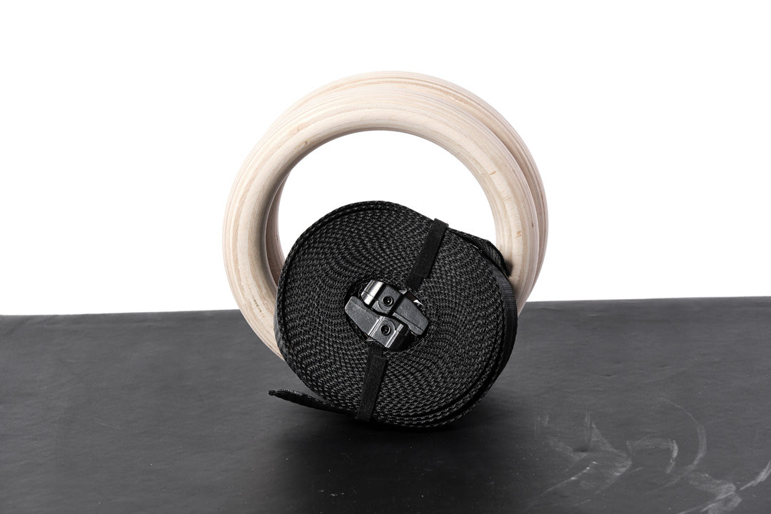 Anneaux gymnastique Elite en bois MURPH - Noir