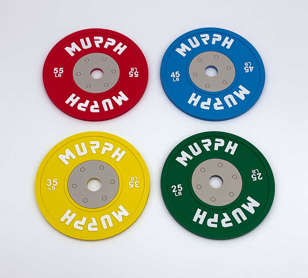 Murph style flat rubber bumper coasters. Set of 4