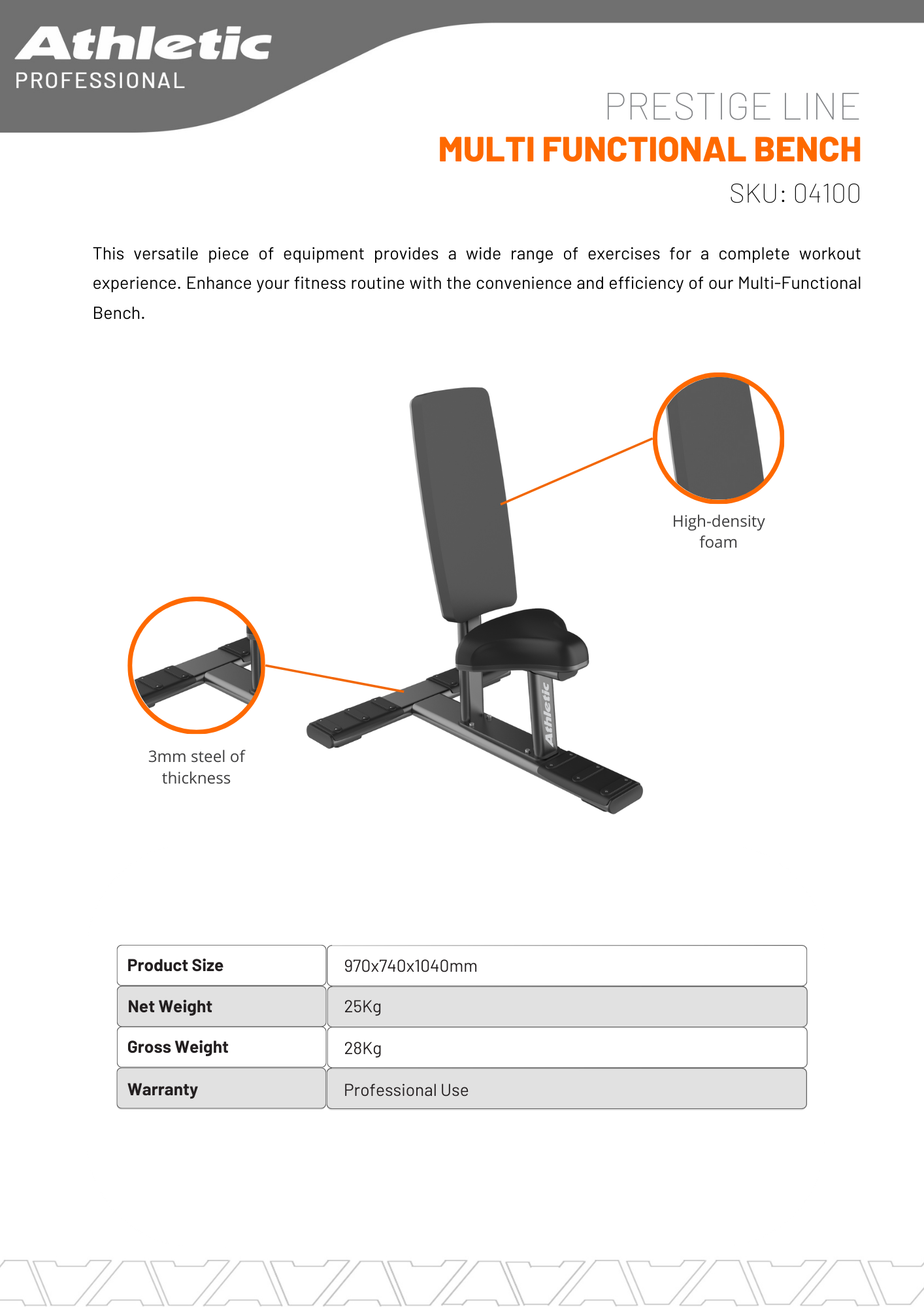 Multi Functional Bench - Prestige Line