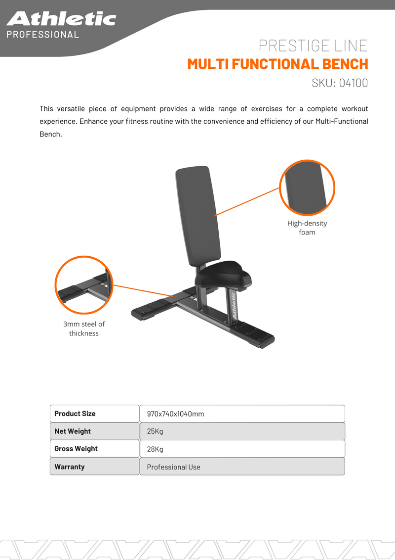 Multi Functional Bench - Prestige Line