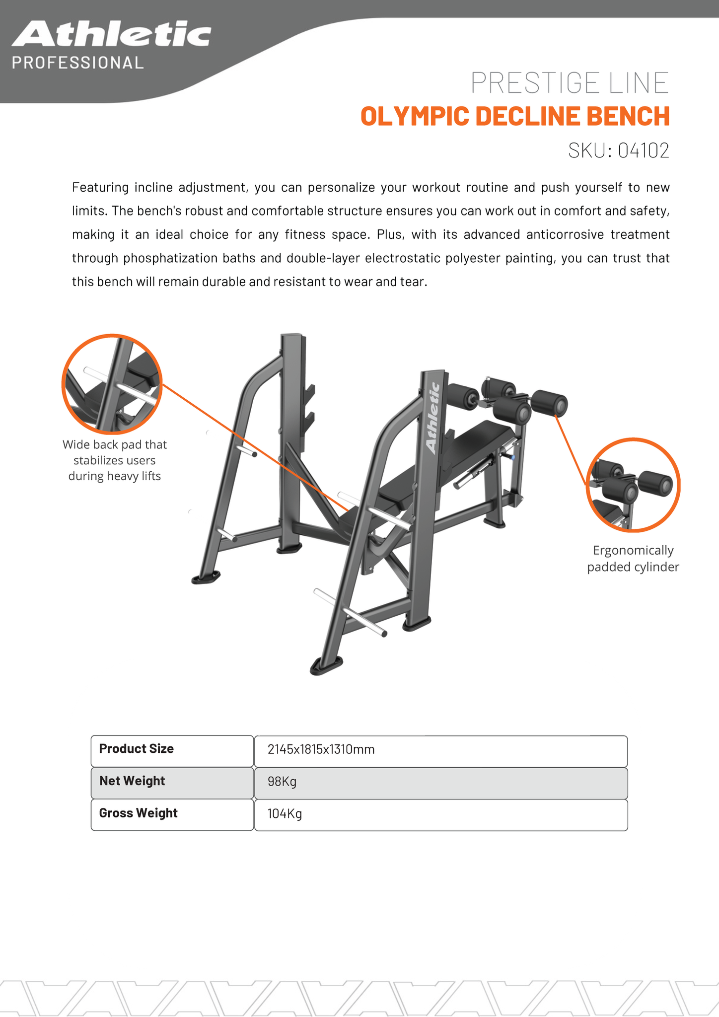 Olympic Decline Bench - Prestige Line