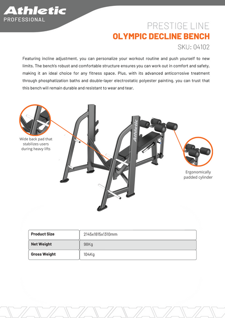 Olympic Decline Bench - Prestige Line