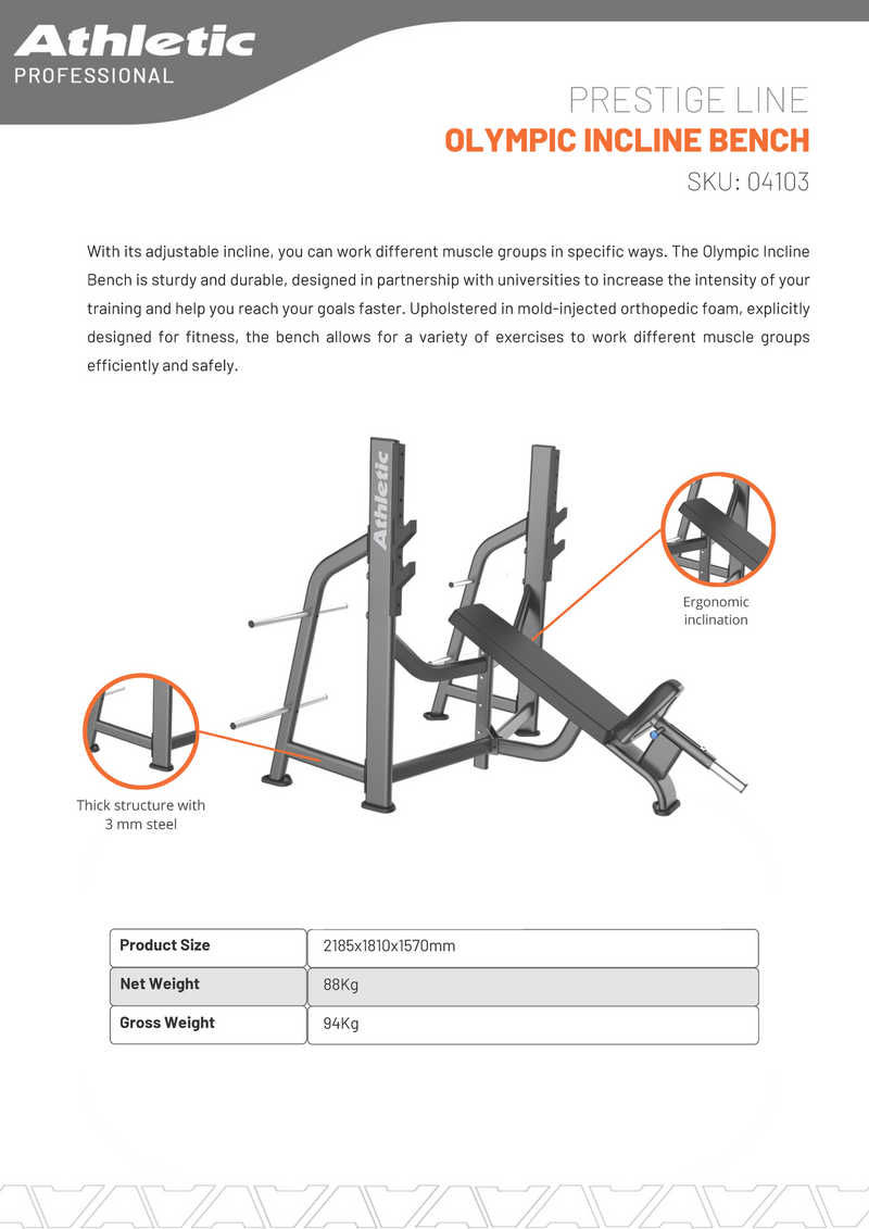 Olympic Incline Bench - Prestige Line