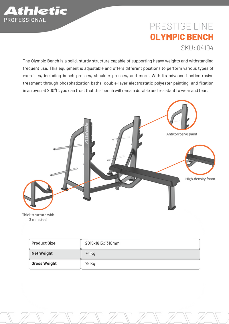 Olympic Bench - Prestige Line