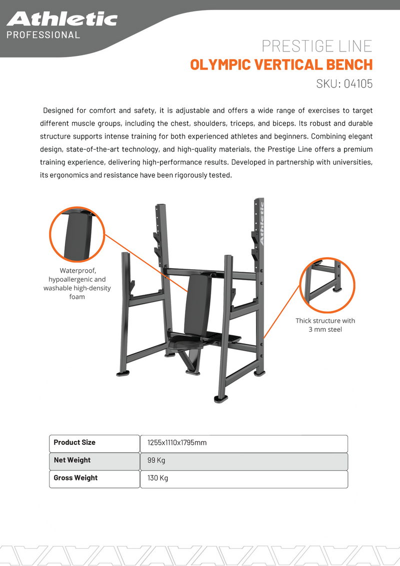 Olympic Vertical Bench - Prestige Line