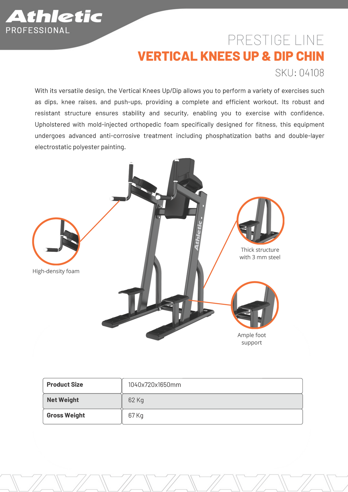 Vertical Knees Up & Dip Chin - Prestige Line