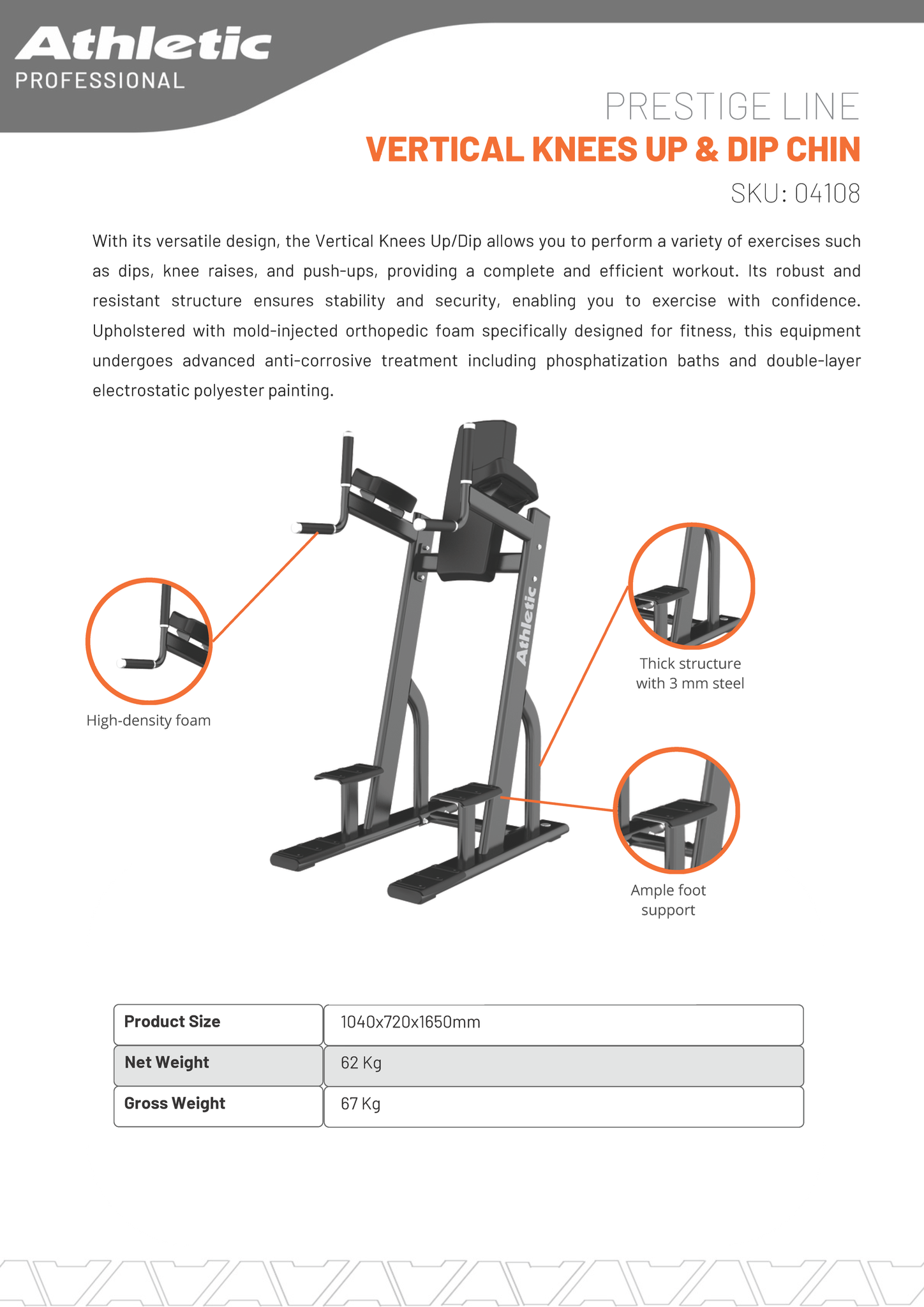 Vertical Knees Up & Dip Chin - Prestige Line