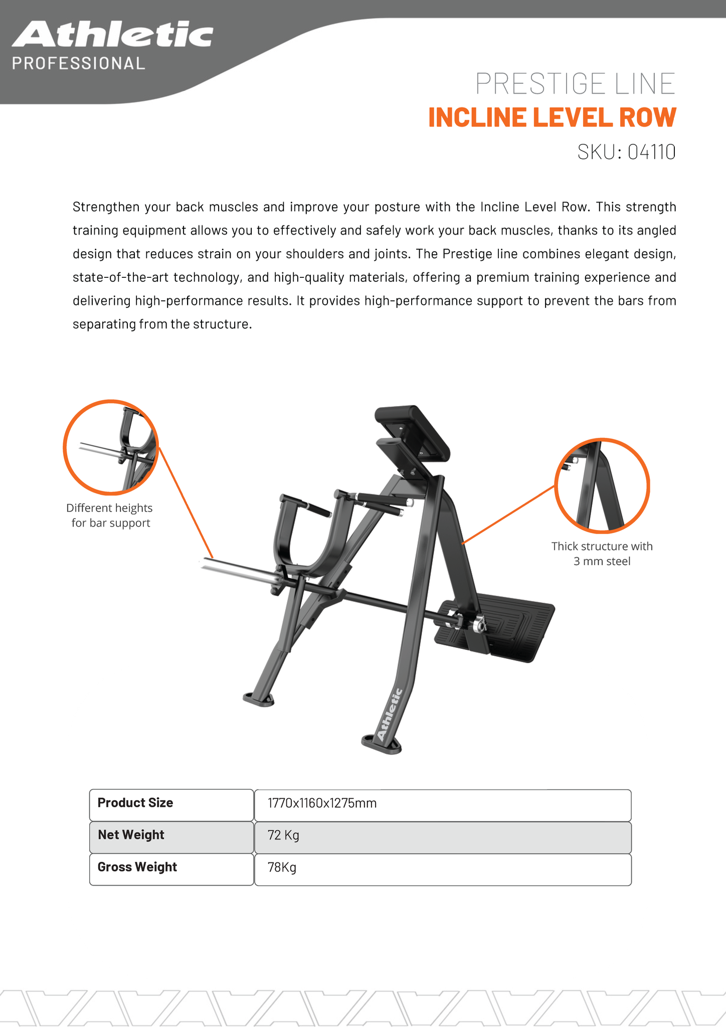 Incline Level Row - Prestige Line