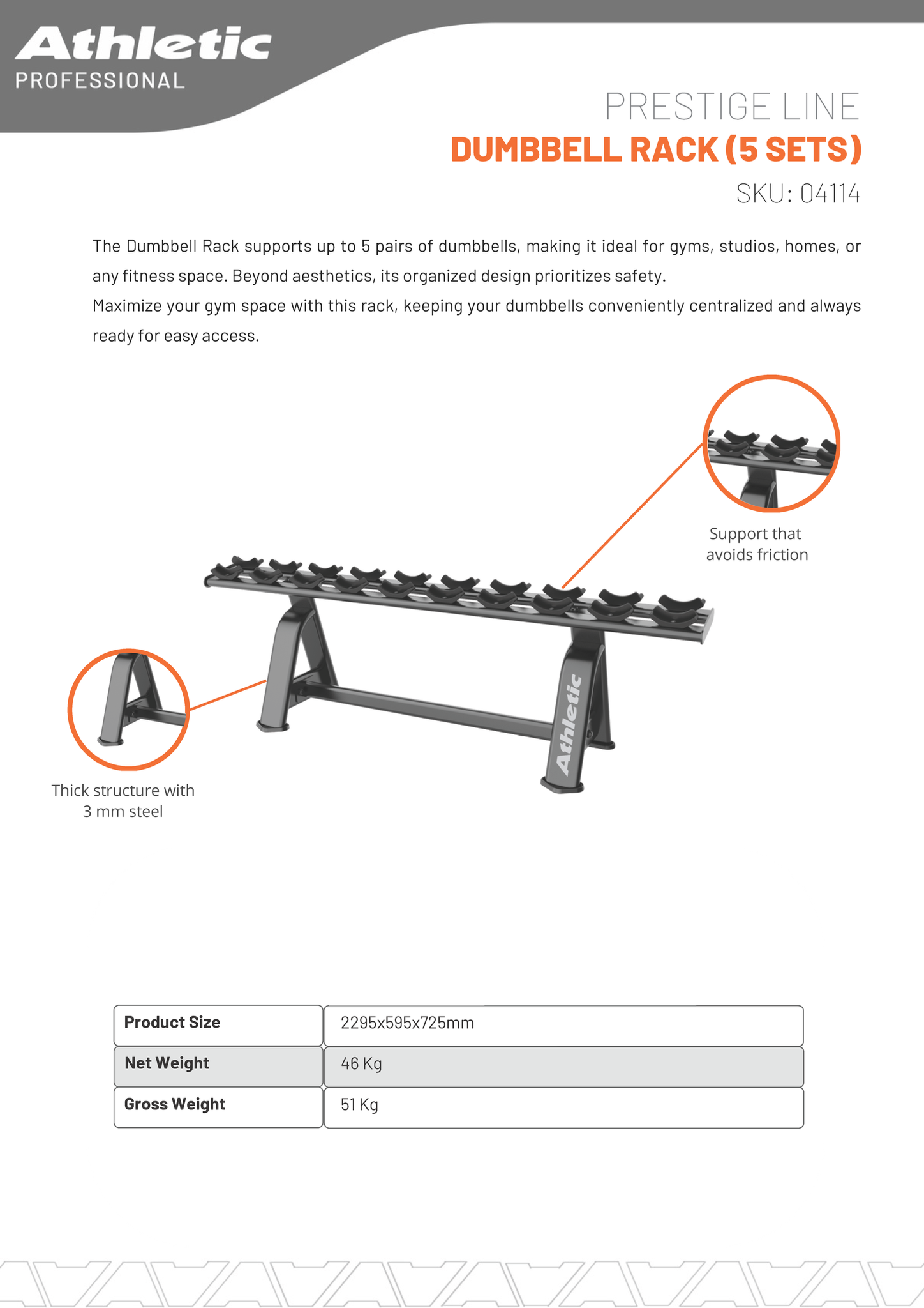 Dumbbell Rack (5 Sets) - Prestige Line
