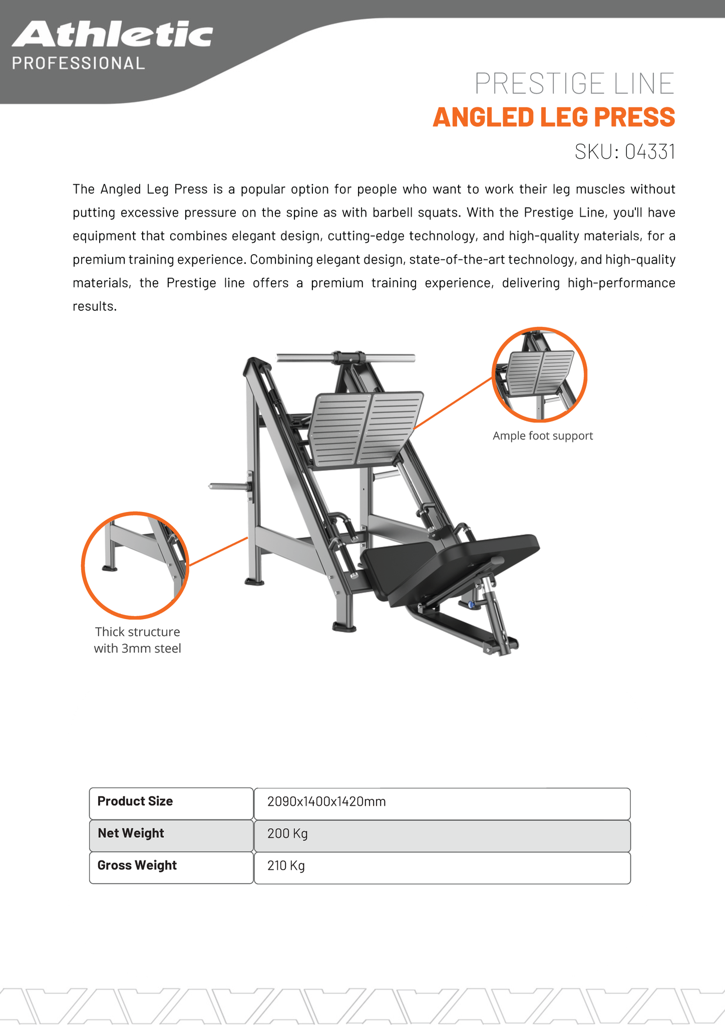 Angled Leg Press - Prestige Line