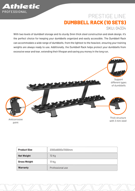 Dumbbell Rack (10 Sets) - Prestige Line