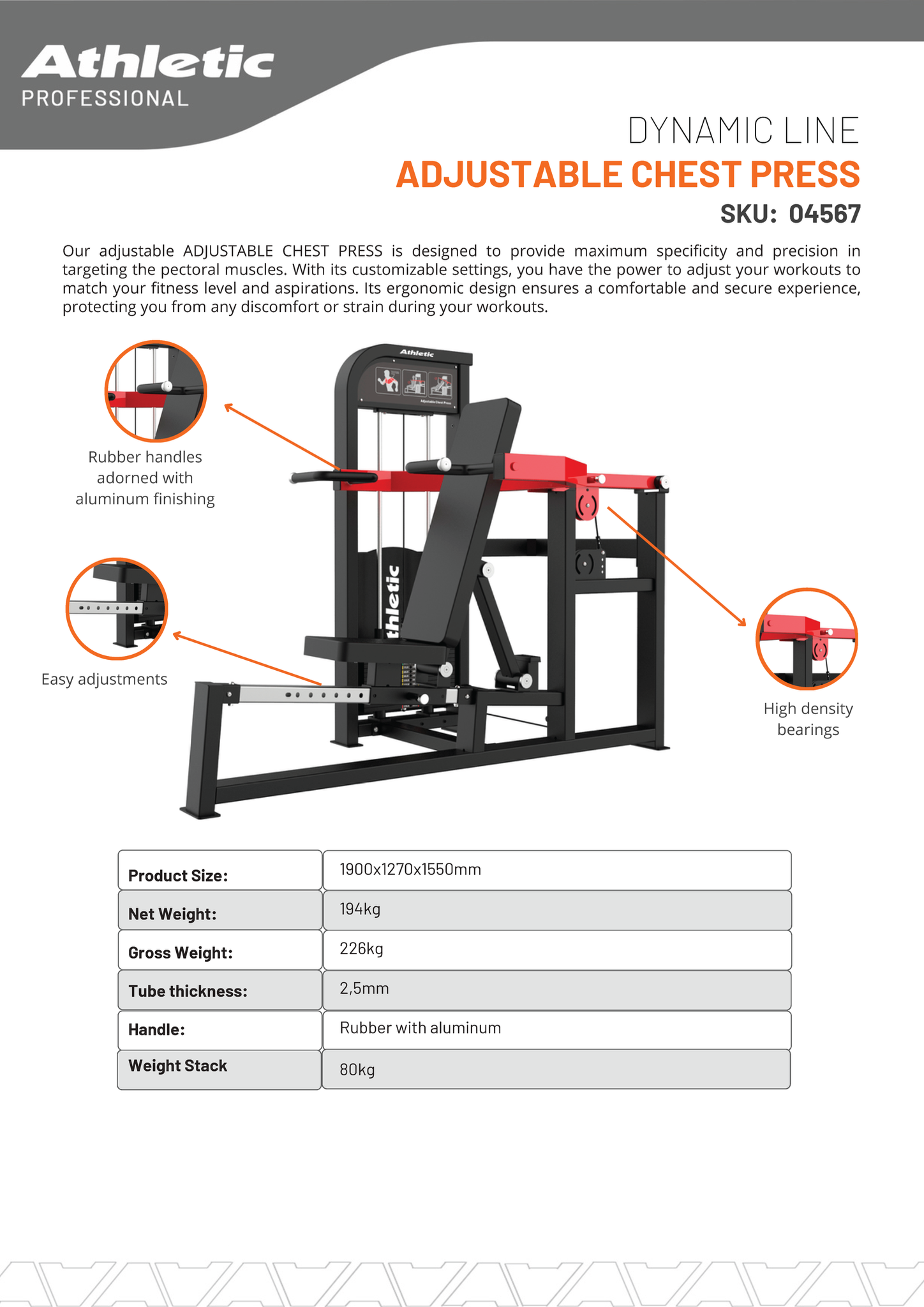 Adjustable Chest Press - Dynamic Line