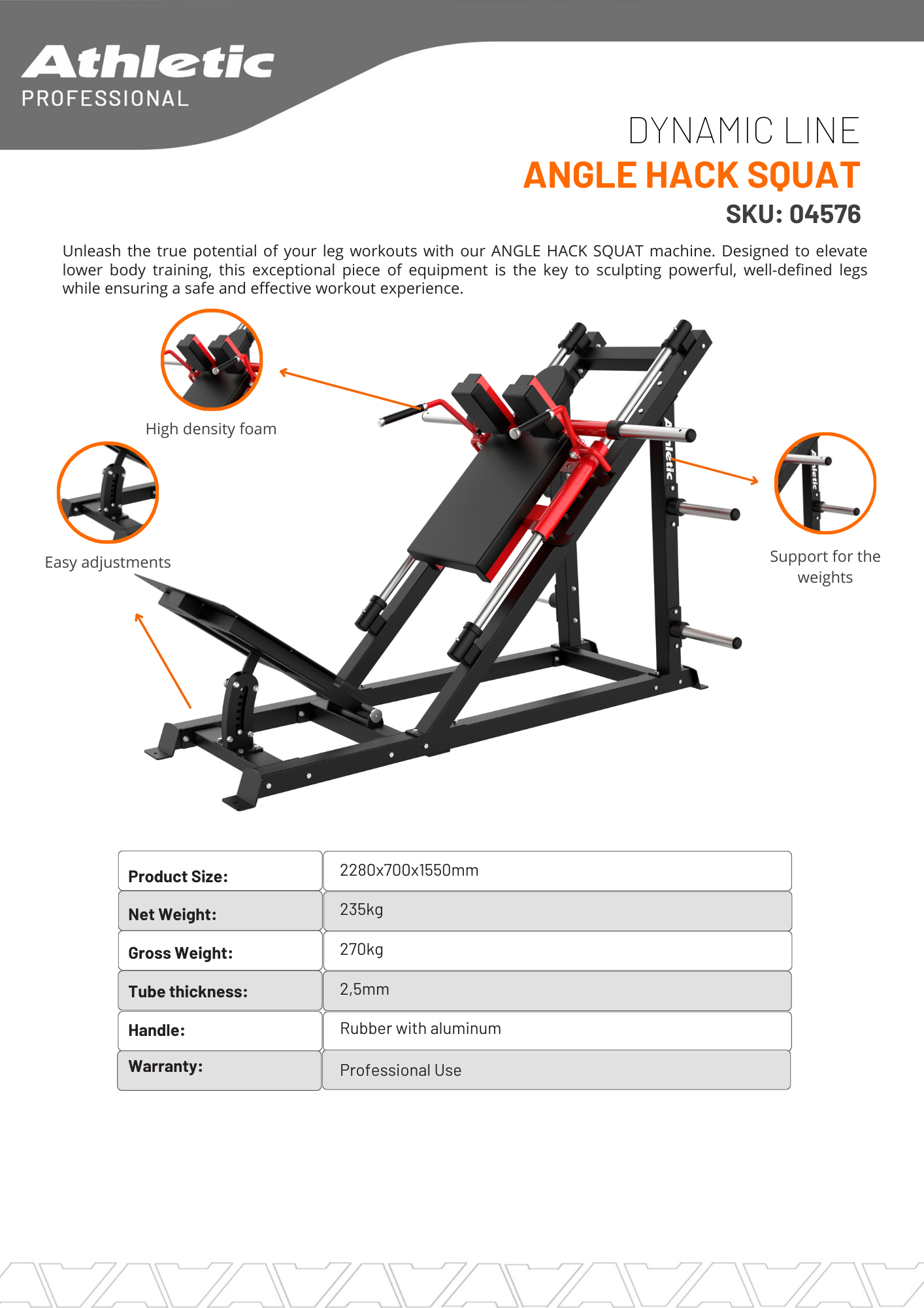 Dynamic Line Angle Hack Squat