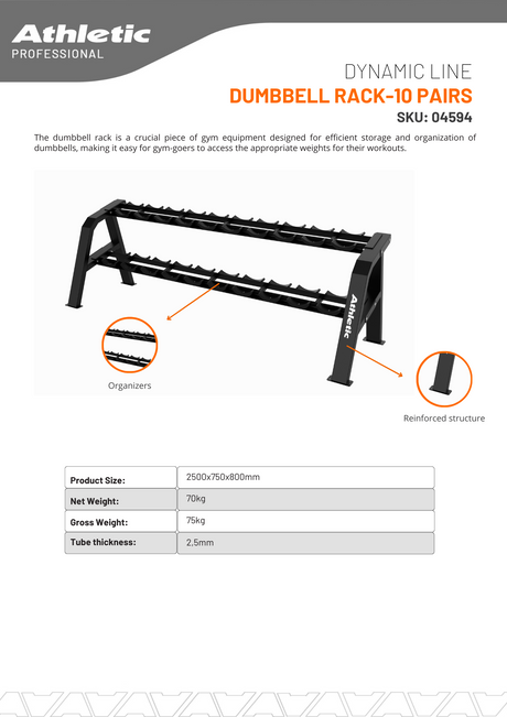 Dumbbell Rack - 10 Pairs - Dynamic Line