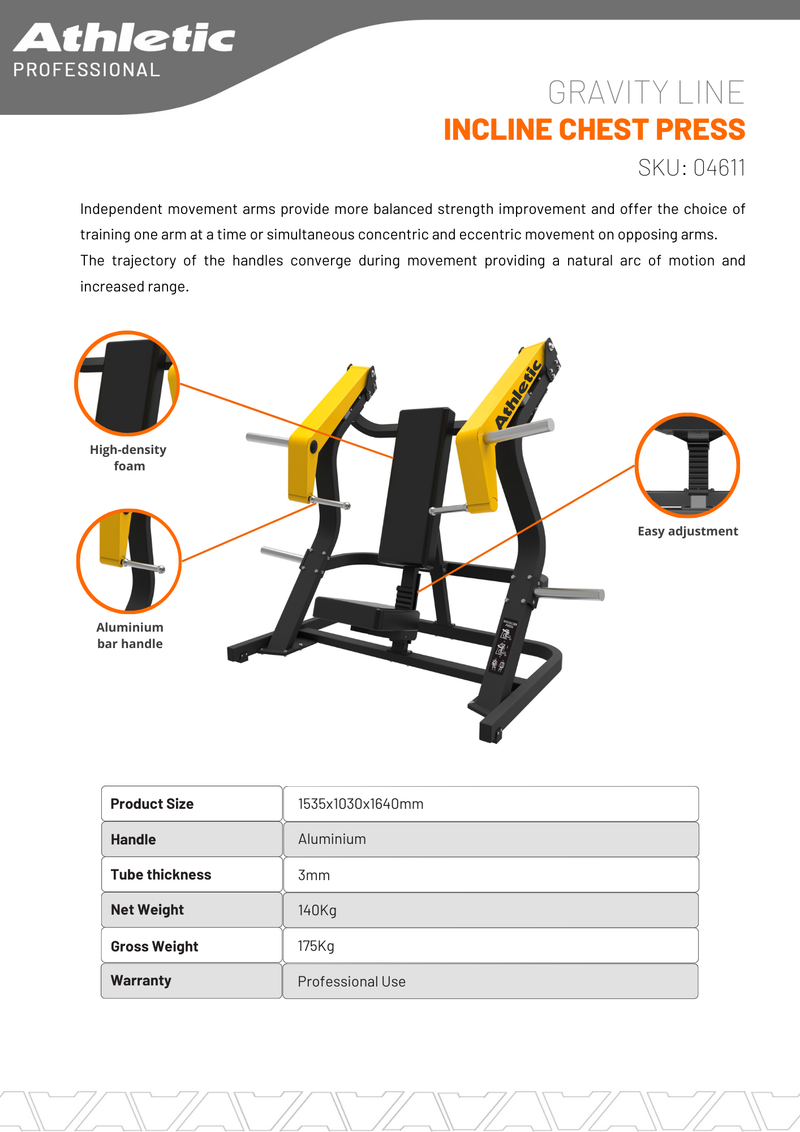 Incline Chest Press - Gravity Line