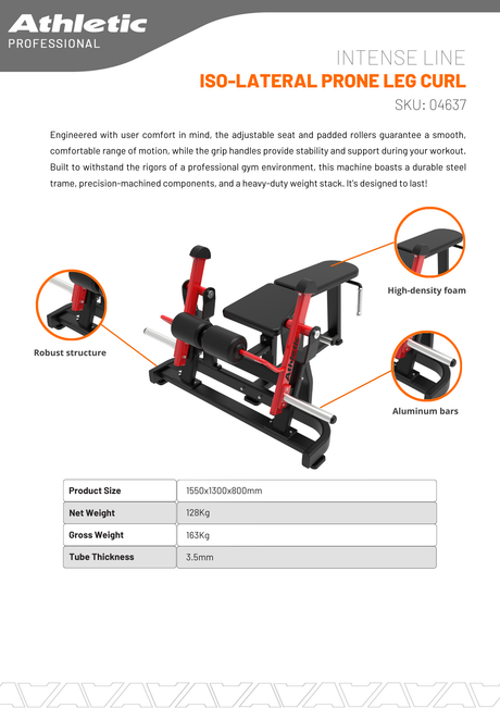 Iso-Lateral Prone Leg Curl - Intense Line