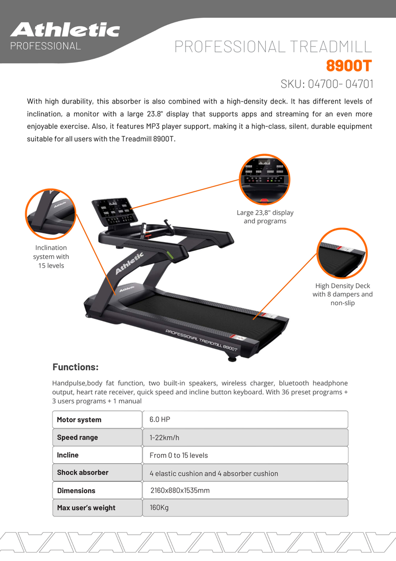 Professional Treadmill 8900T