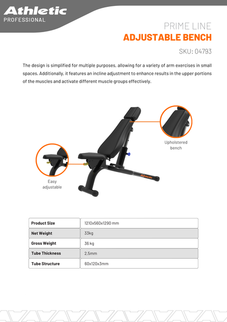 Adjustable Bench - Prime Line