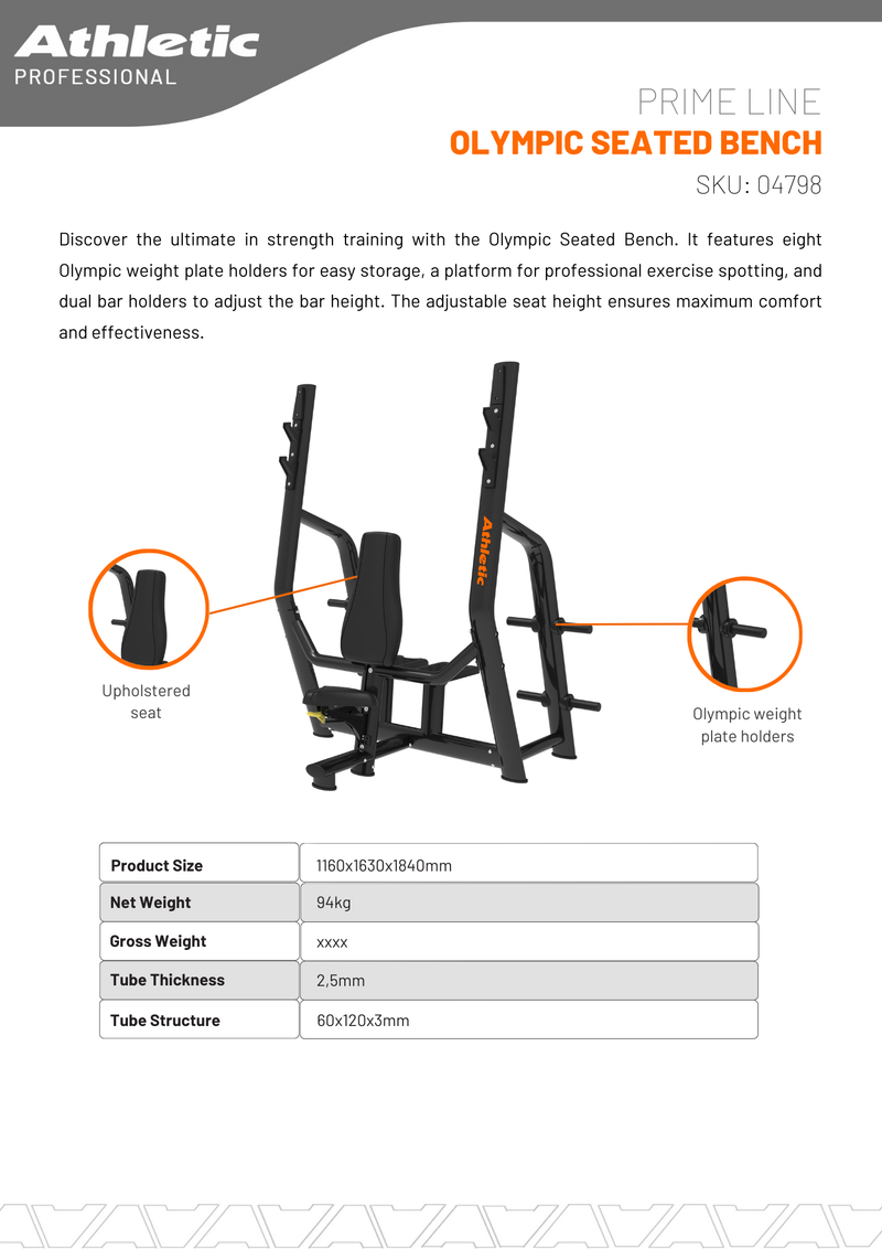 Olympic Seated Bench - Prime Line