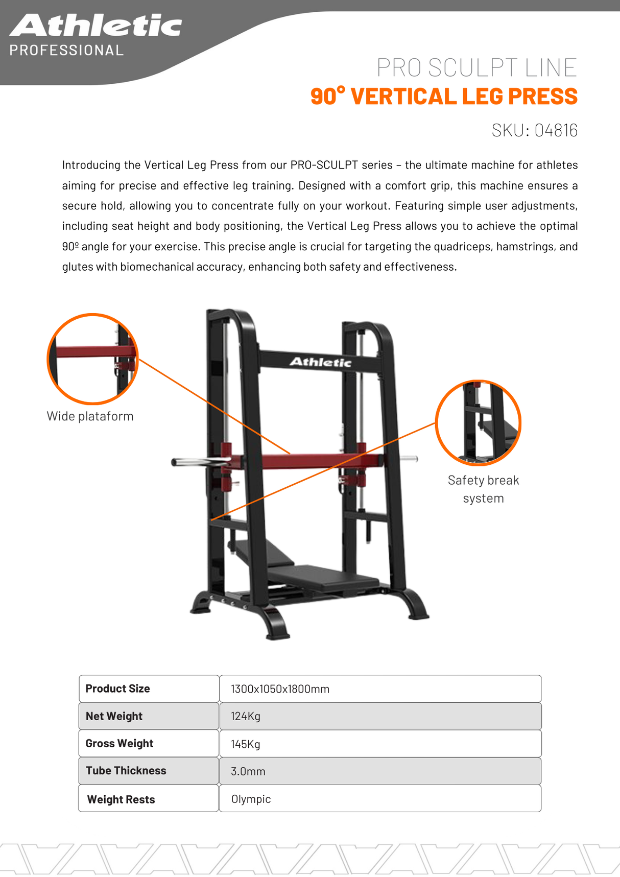 90° Vertical Leg Press - Pro-Sculpt Line