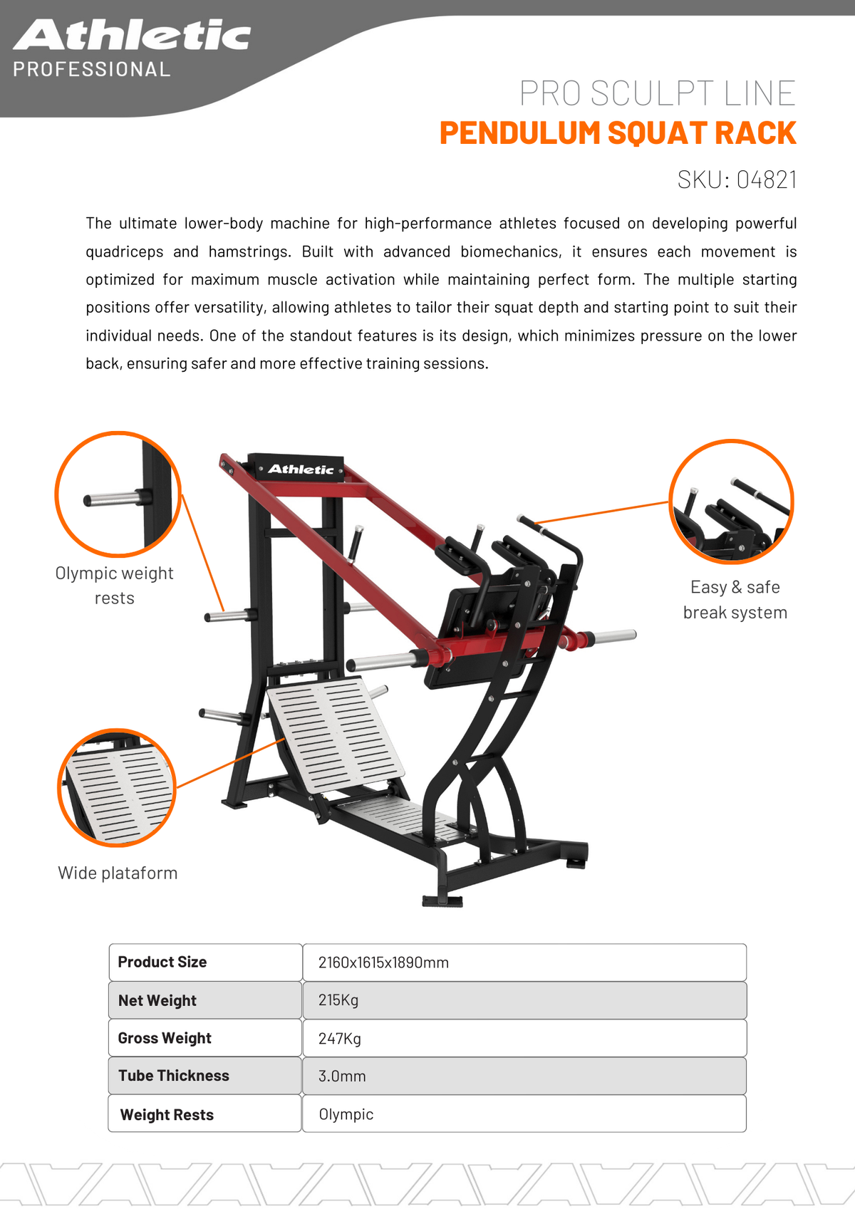 Pendulum Power Rack Pro-Sculpt Line Pendulum Squat Rack