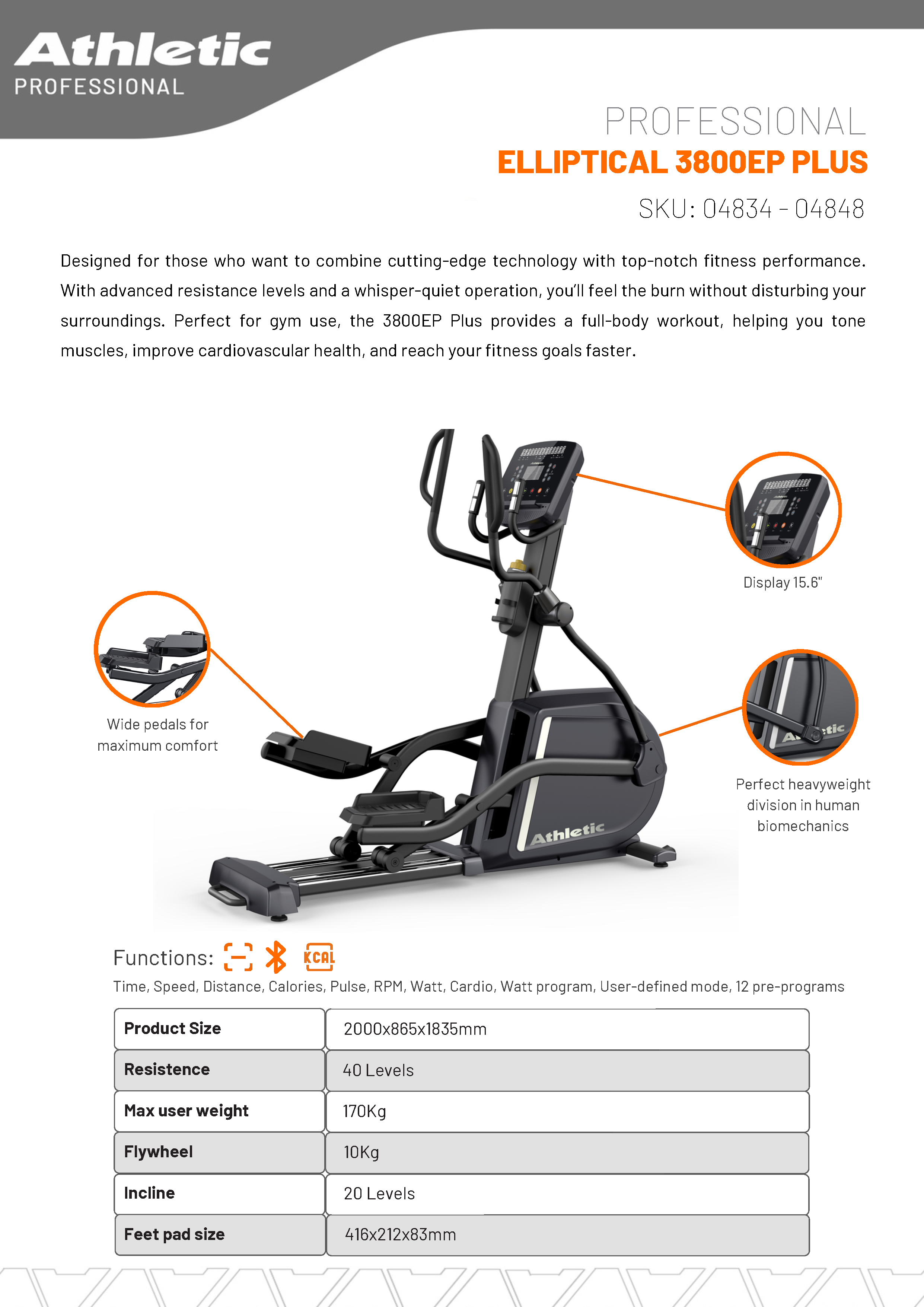 Professional Elliptical 3800EP Plus