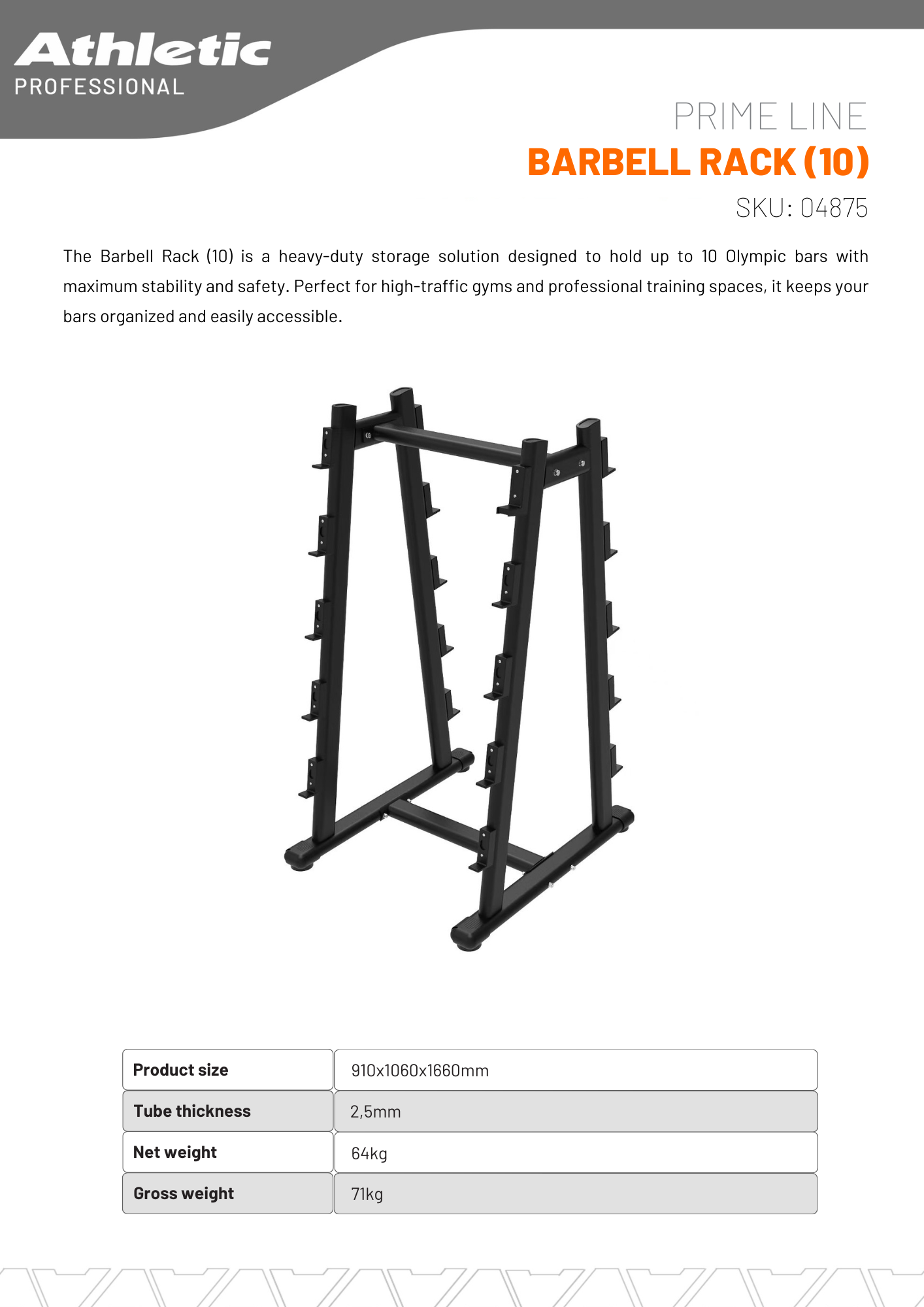 Barbell Rack (10) - Prime Line