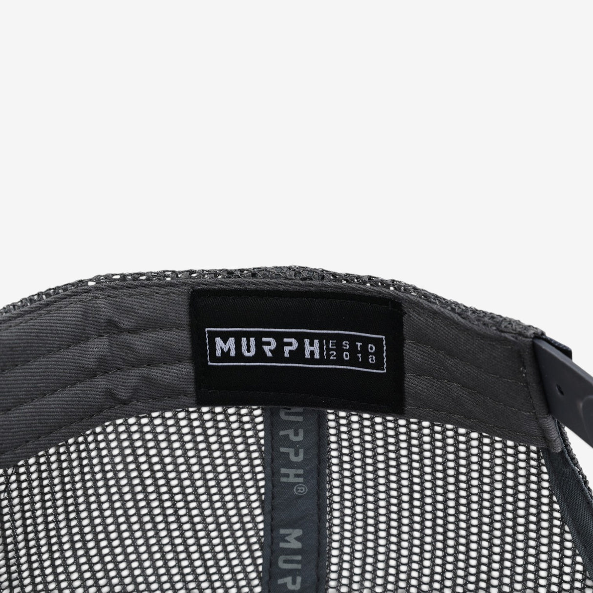 Casquette Murph Trucker Charcoal Gris – étiquette intérieure MURPH ESTD 2018