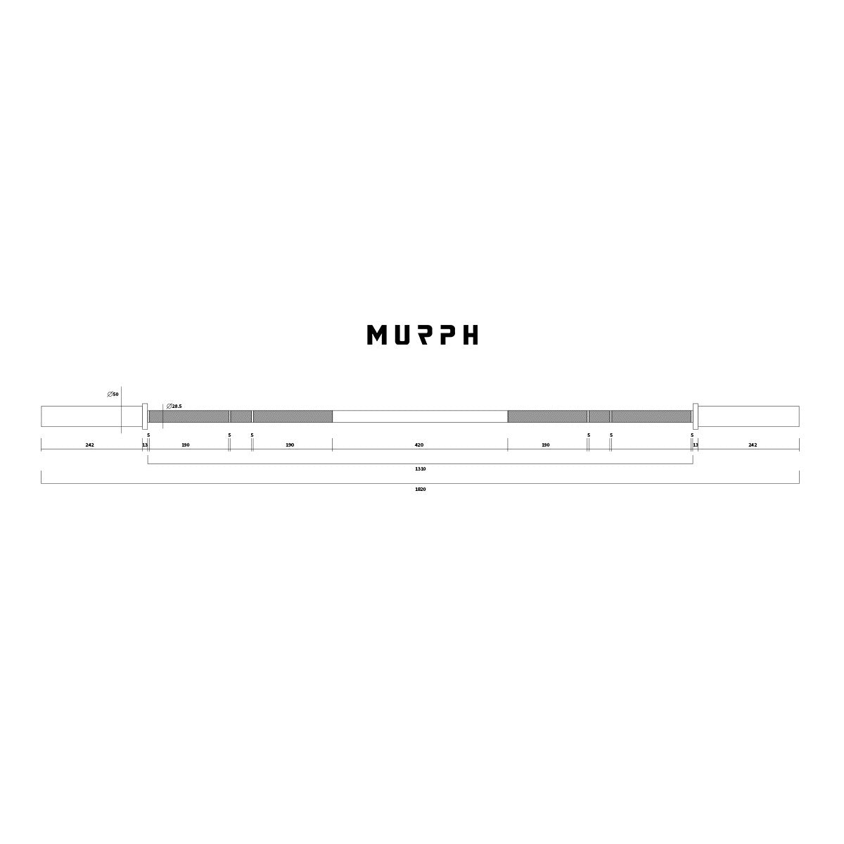 Barre de compétition 35lbs MURPH Black Zinc