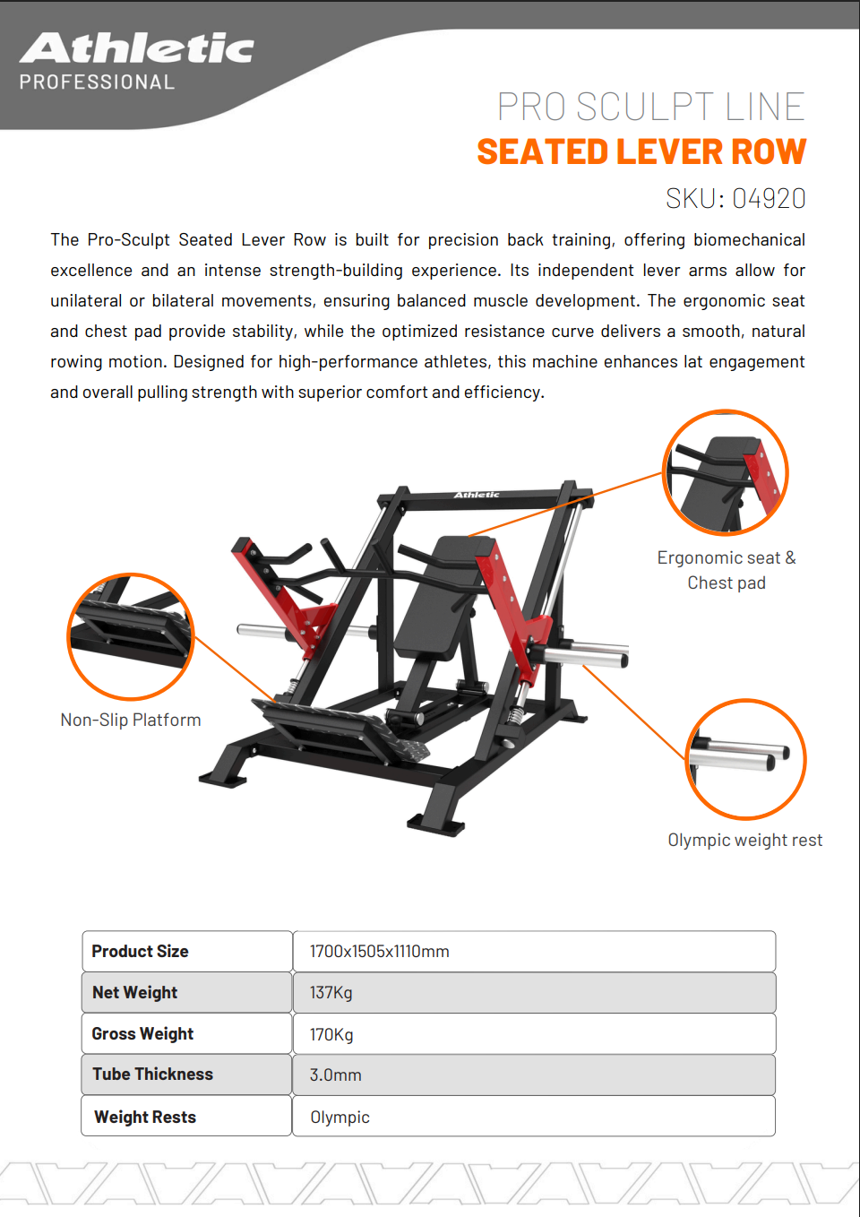Seated Lever Row - Pro-Sculpt Line