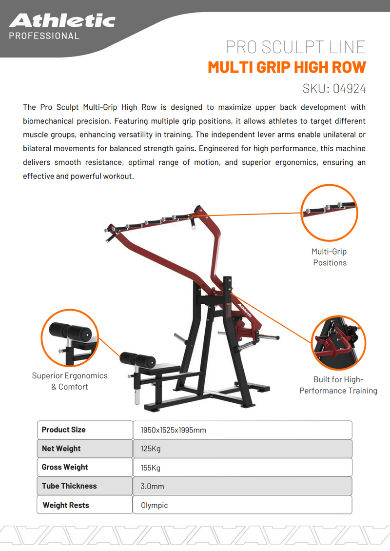 Multi Grip High Row - Pro-Sculpt Line