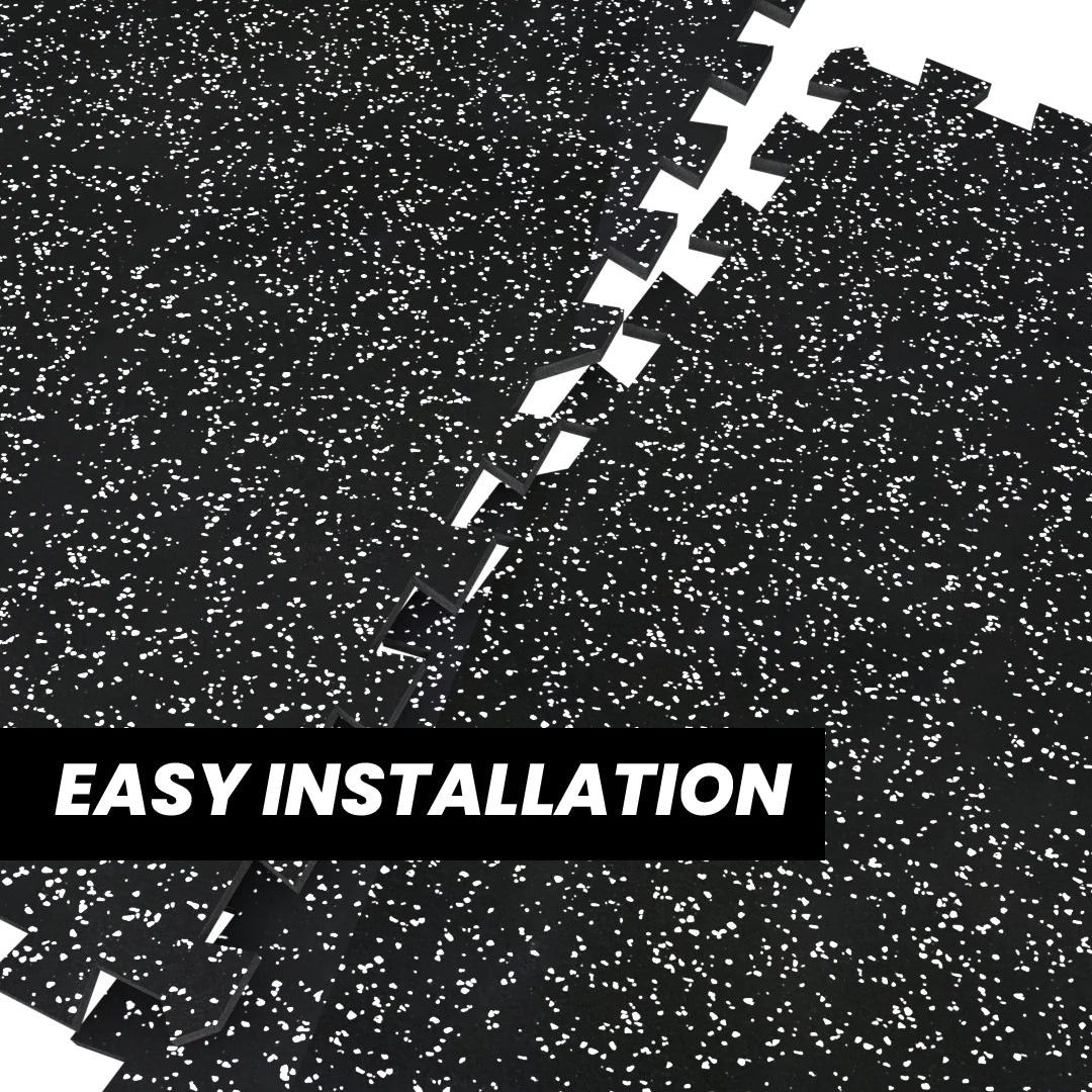 Rubber Tile Interlocking 2'x2' - BLACK - Serie Classic 8mm