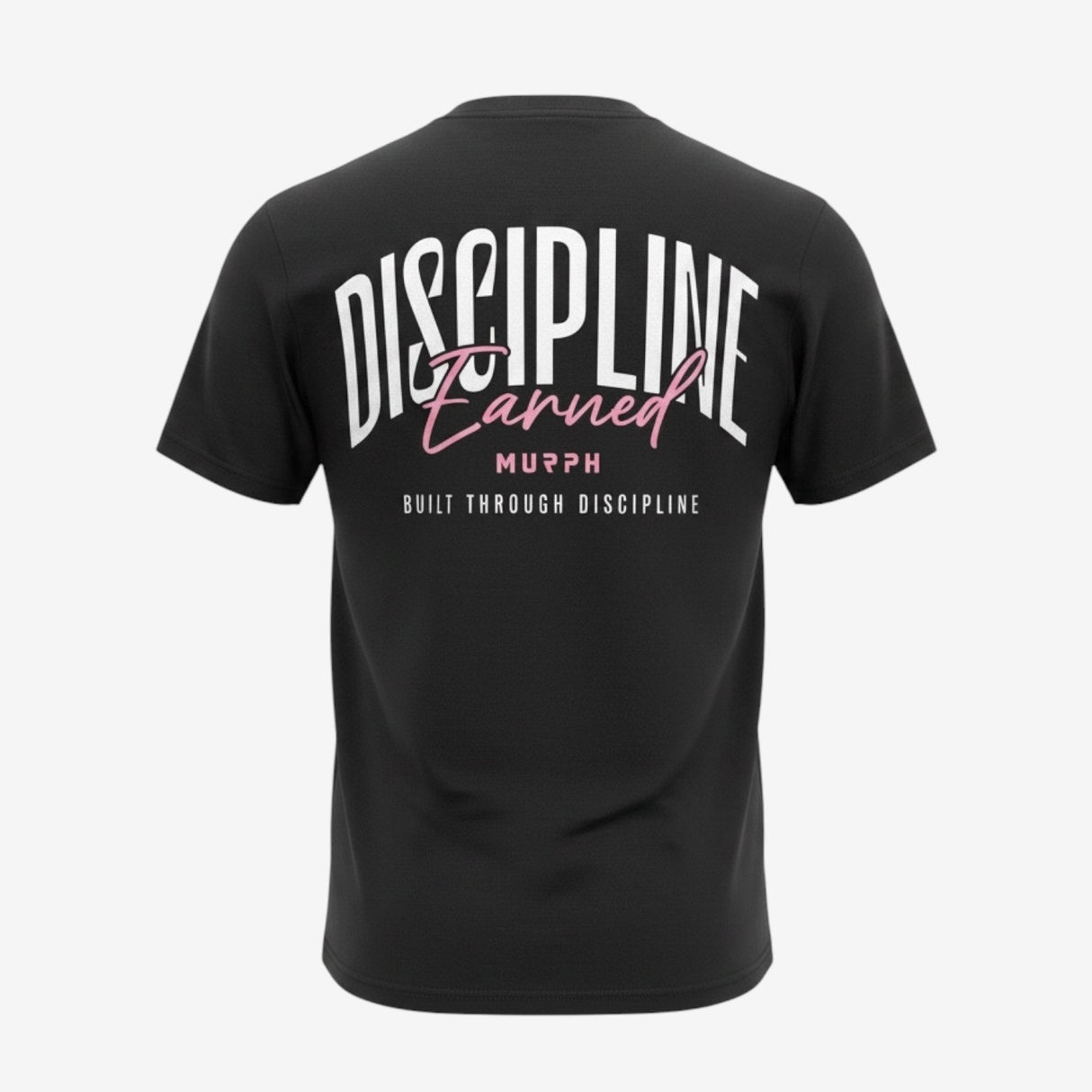 Murph Discipline Earned T-Shirt — Regular Fit (Black Mist / Pink)