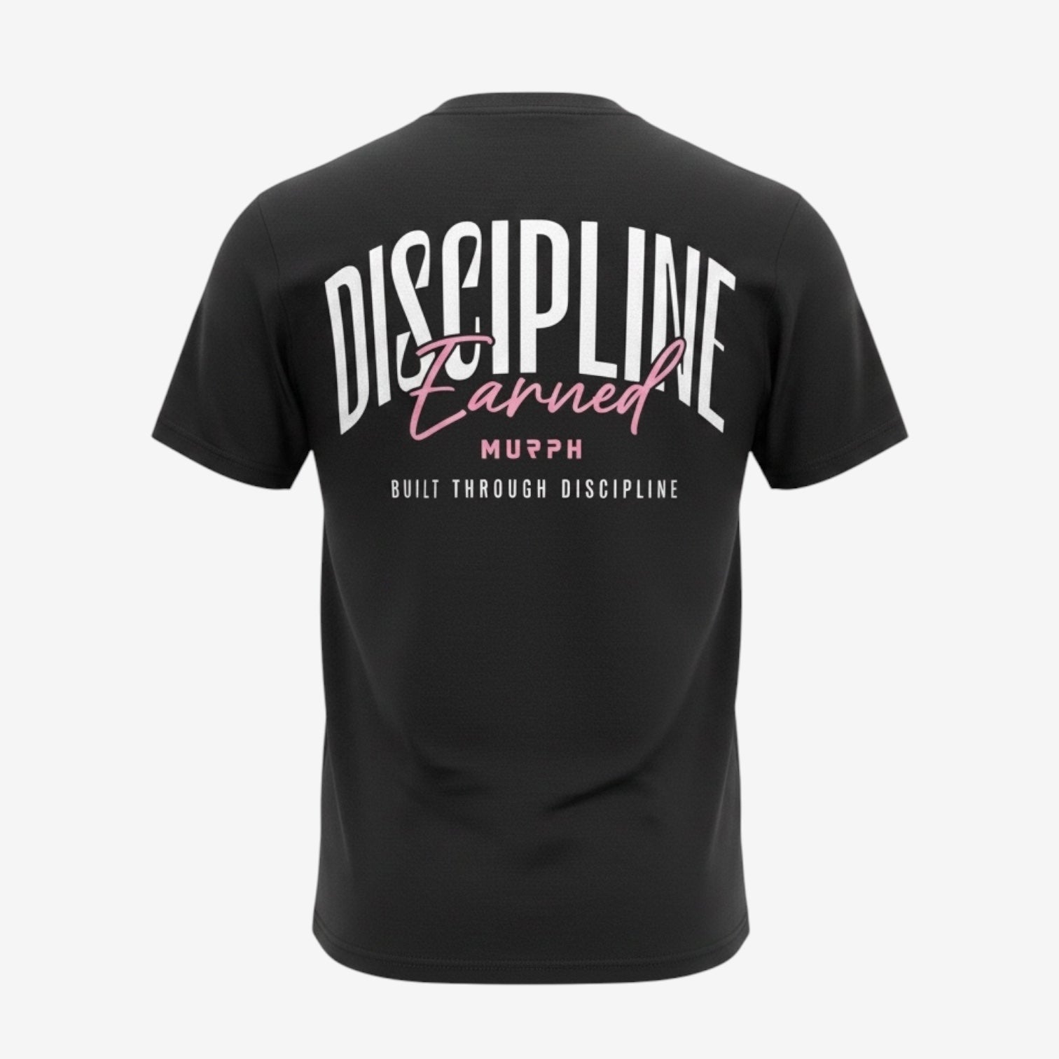 Murph Discipline Earned T-Shirt — Regular Fit (Black Mist / Pink)