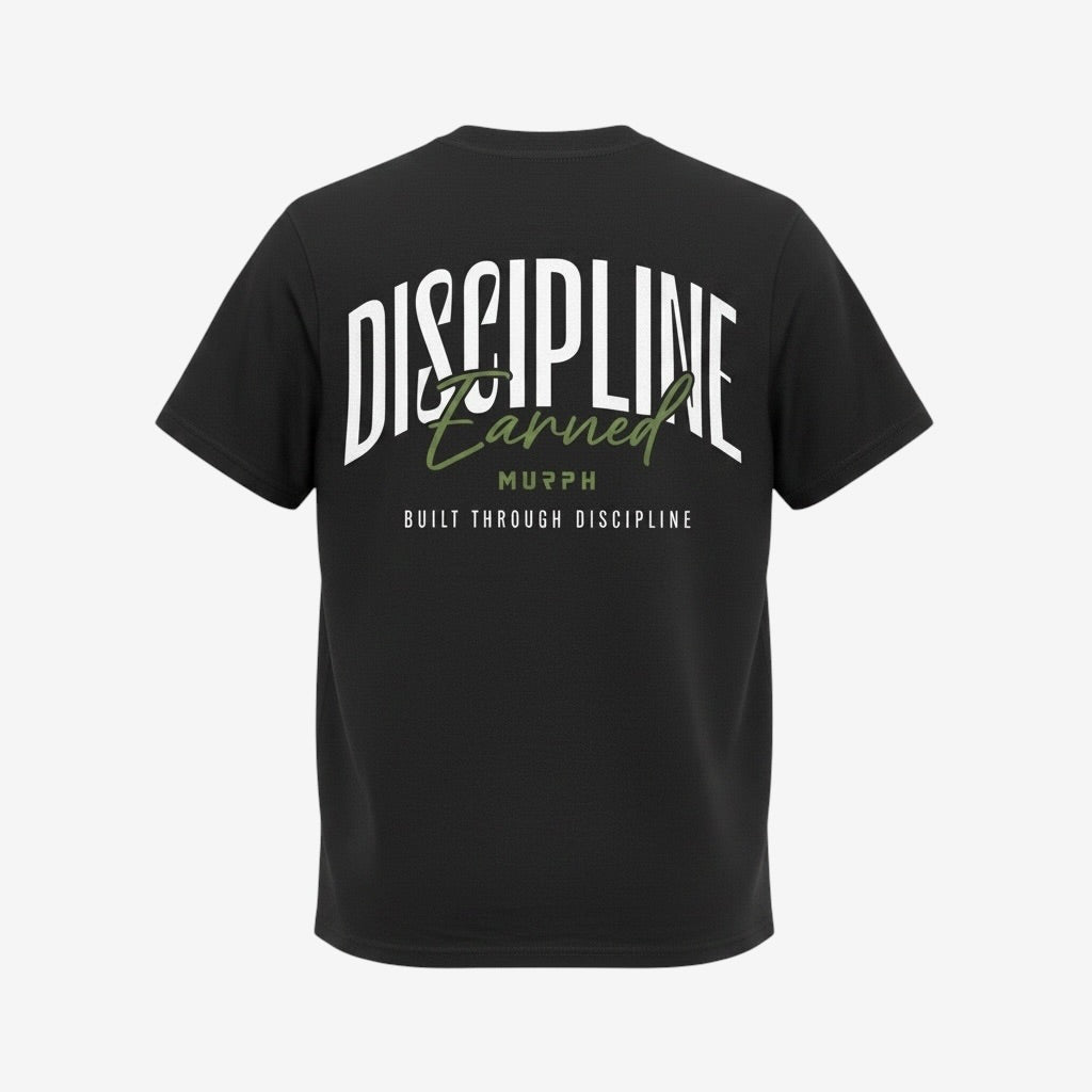 Murph Discipline Earned T-Shirt — Regular Fit (Black mist / Green)