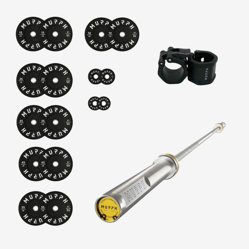 Training bumper plates kit 4.0 Murph 385lbs / Barre chrome