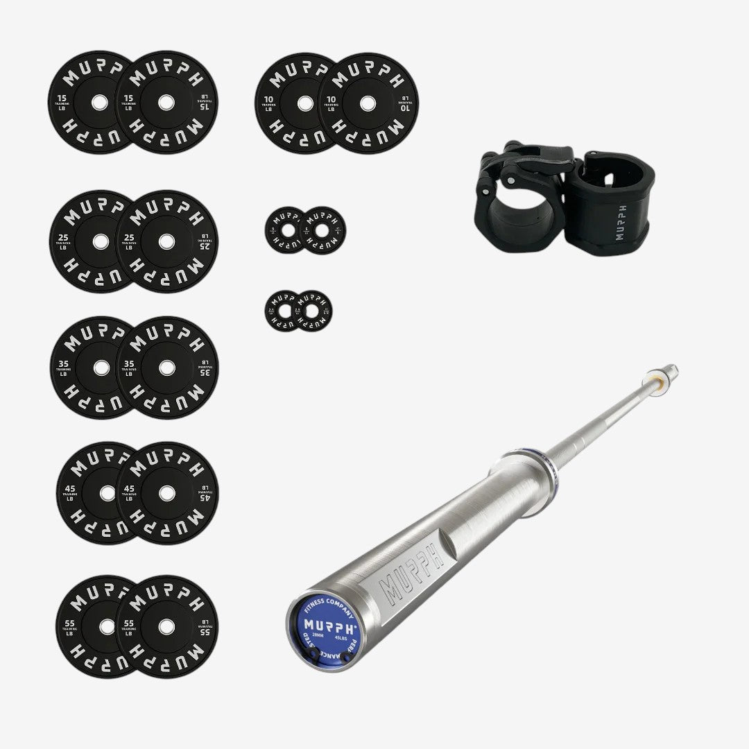 Training bumper plates kit 4.0 Murph 385lbs / Barre chrome