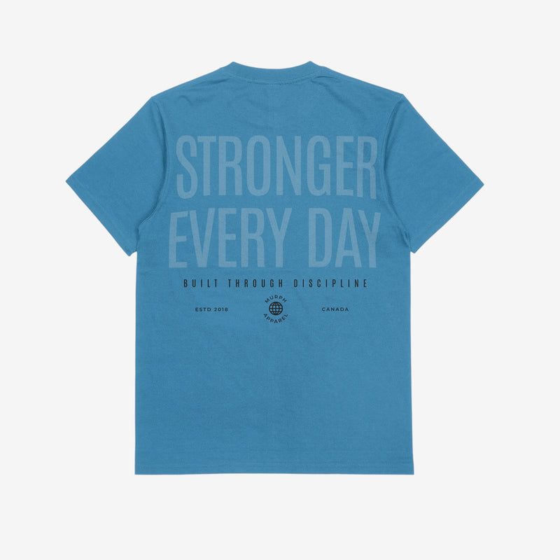 Murph Stronger Every Day T-Shirt — Regular Fit (Steel Blue)