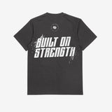 T-shirt MURPH gris charbon à plat, dos imprimé Built on Strength