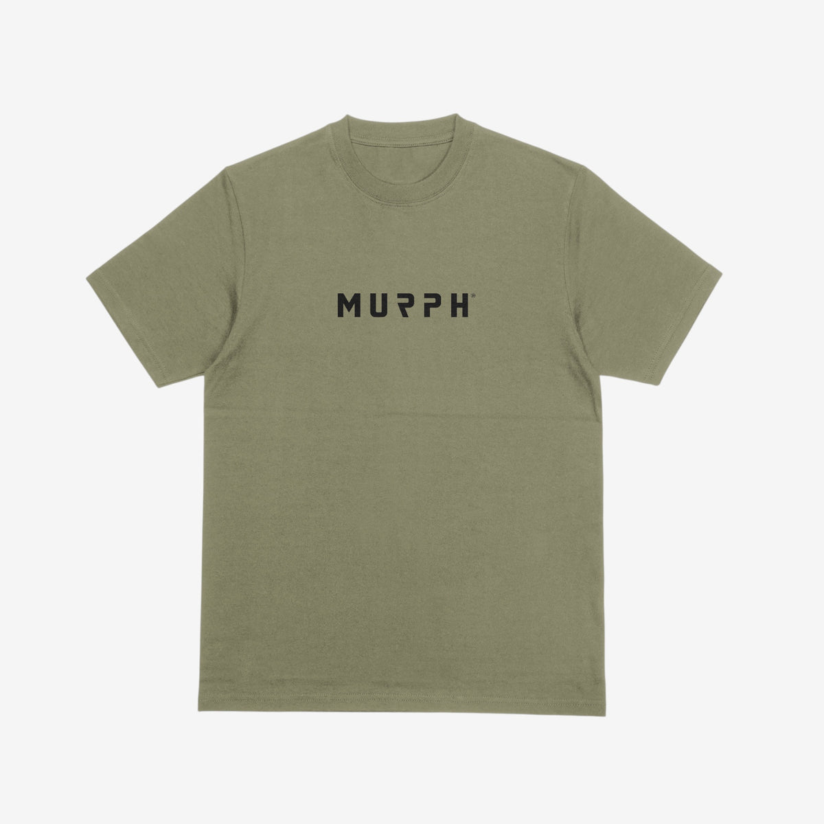 T-shirt MURPH vert olive, vue de face avec logo MURPH