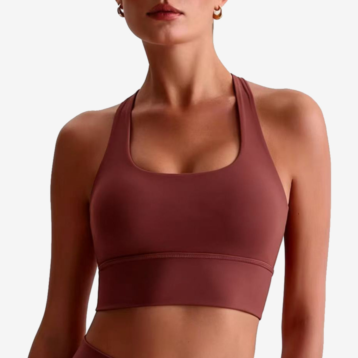 Murph Halo Cross Bra — Reddish Brown