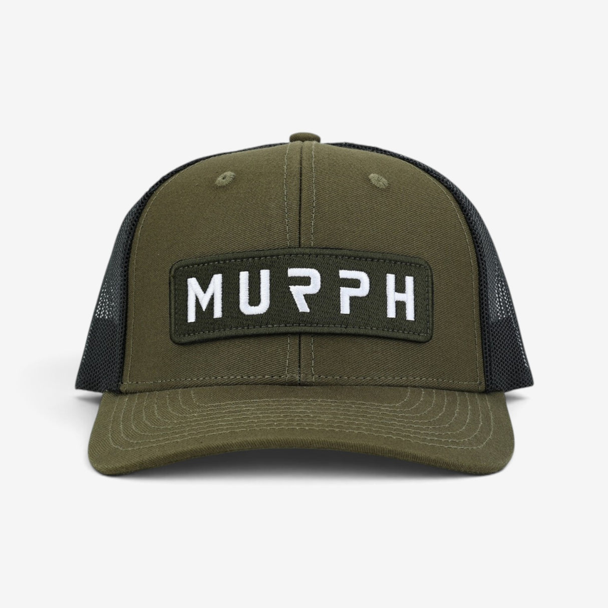 Casquette Murph Trucker Olive Noir – vue de face frontale