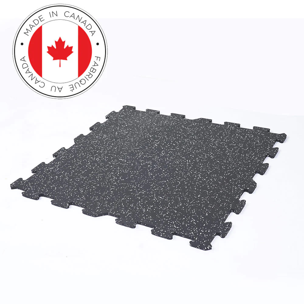 Rubber Tile Interlocking 2'x2' - BLACK - Serie Classic 8mm