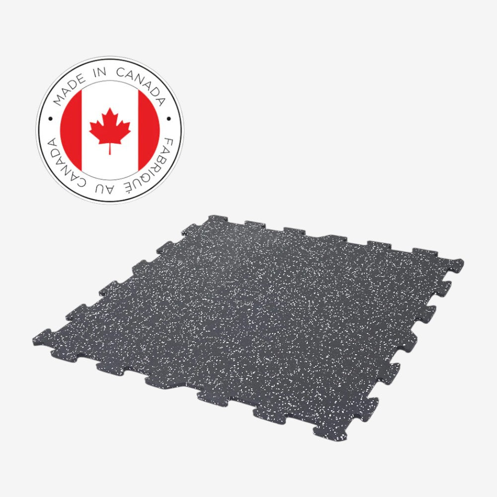 Tuile de caoutchouc 2'x2' - BLACK - Serie Classic 8mm