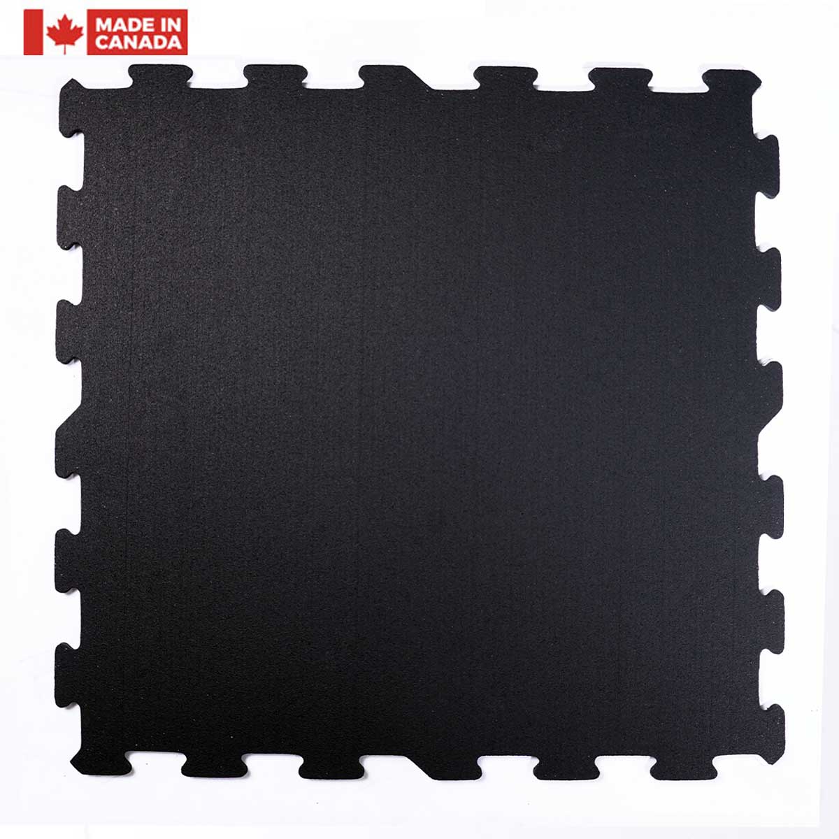 Rubber Tile Interlocking 2'x2' - BLACK - Serie Classic 8mm