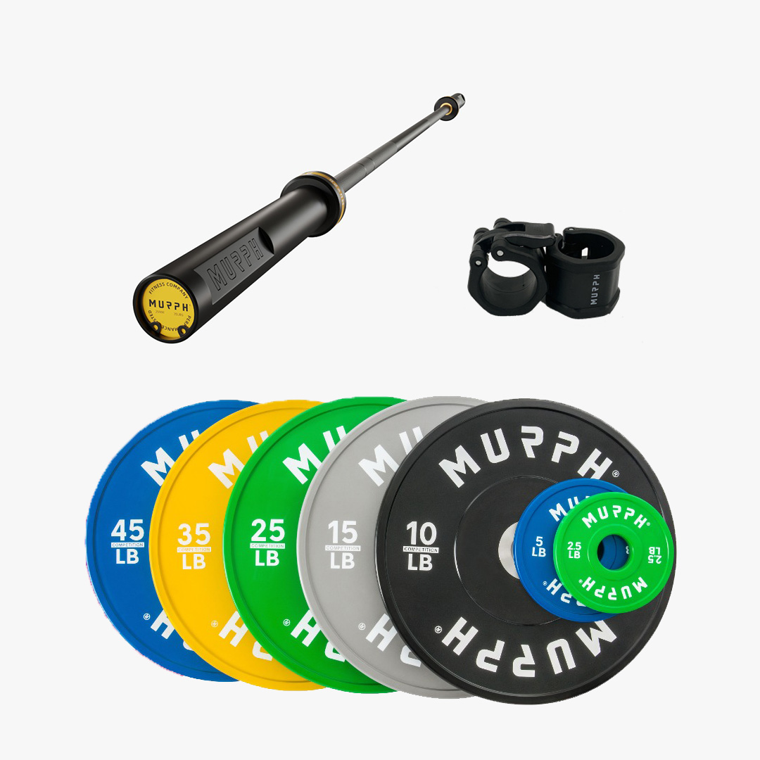 Competition bumper plates kit 2.0 MURPH® 275lbs avec barre